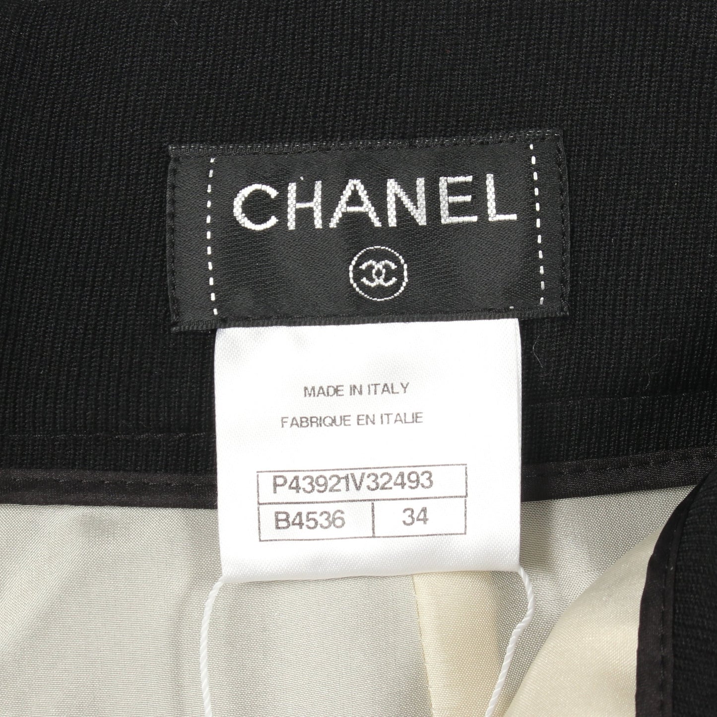 レイヤード ワイド スラックス トラウザーズ ウール ブラック アイボリー シャネル ボトムス CHANEL