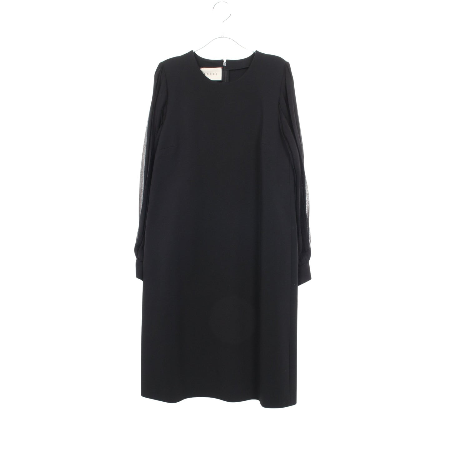 PLEATED SLEEVES BLACK DRESS 切替 ワンピース レーヨン ブラック グッチ