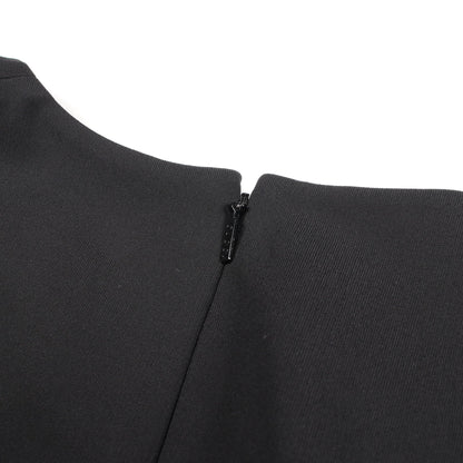 PLEATED SLEEVES BLACK DRESS 切替 ワンピース レーヨン ブラック グッチ