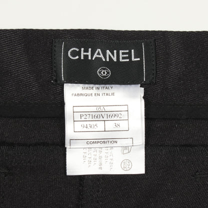 ココマークボタン デニムパンツ コットン シルク ブラック シャネル ボトムス CHANEL