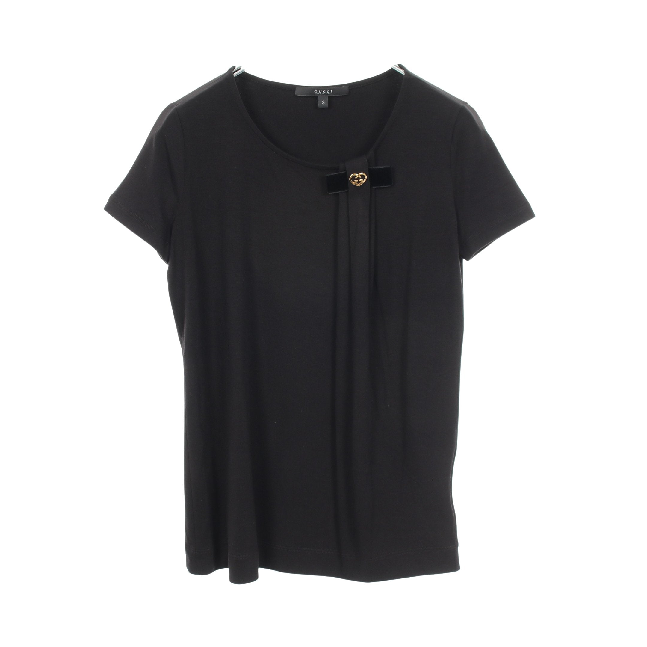 GUCCI（グッチ）半袖ニット　レーヨン　ブラック　S〜M インターロッキングG 半袖Tシャツ レーヨン ブラック グッチ – RECLO