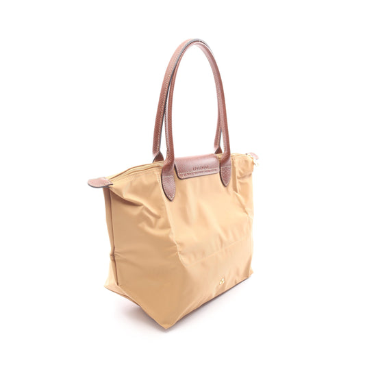 LE PLIAGE ORIGINAL M ル プリアージュ オリジナル M ショルダーバッグ トートバッグ キャンバス レザー ベージュ ブラウン ロンシャン バッグ LONGCHAMP