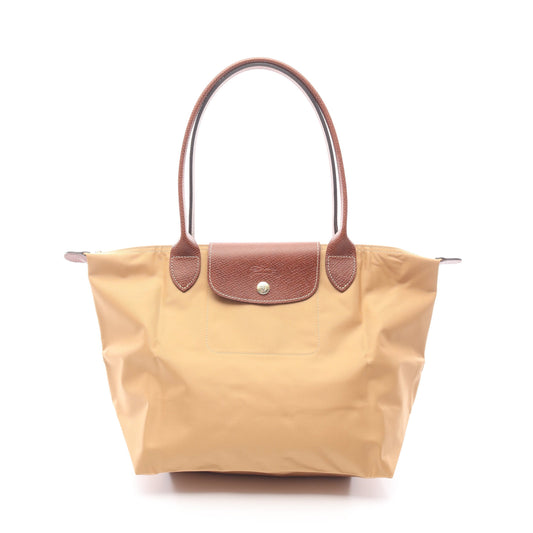 LE PLIAGE ORIGINAL M ル プリアージュ オリジナル M ショルダーバッグ トートバッグ キャンバス レザー ベージュ ブラウン ロンシャン バッグ LONGCHAMP