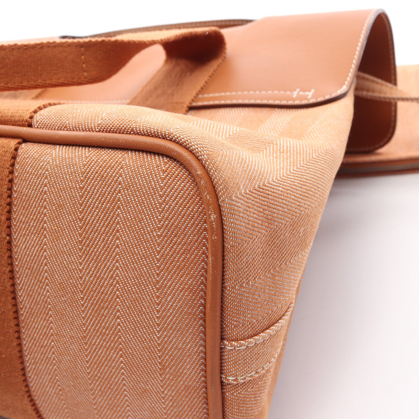 ヴァルパライソPM ゴールド ハンドバッグ トワルシェブロン ヴォースイフト ブラウン シルバー金具 エルメス バッグ HERMES