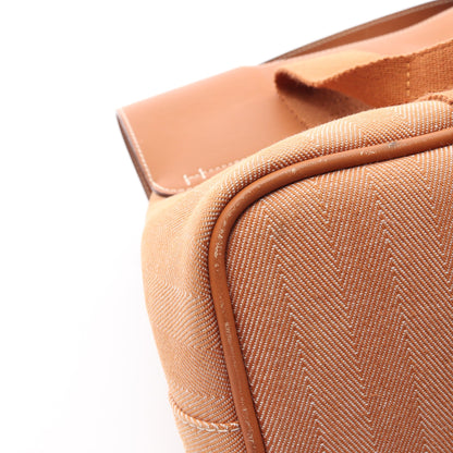 ヴァルパライソPM ゴールド ハンドバッグ トワルシェブロン ヴォースイフト ブラウン シルバー金具 エルメス バッグ HERMES
