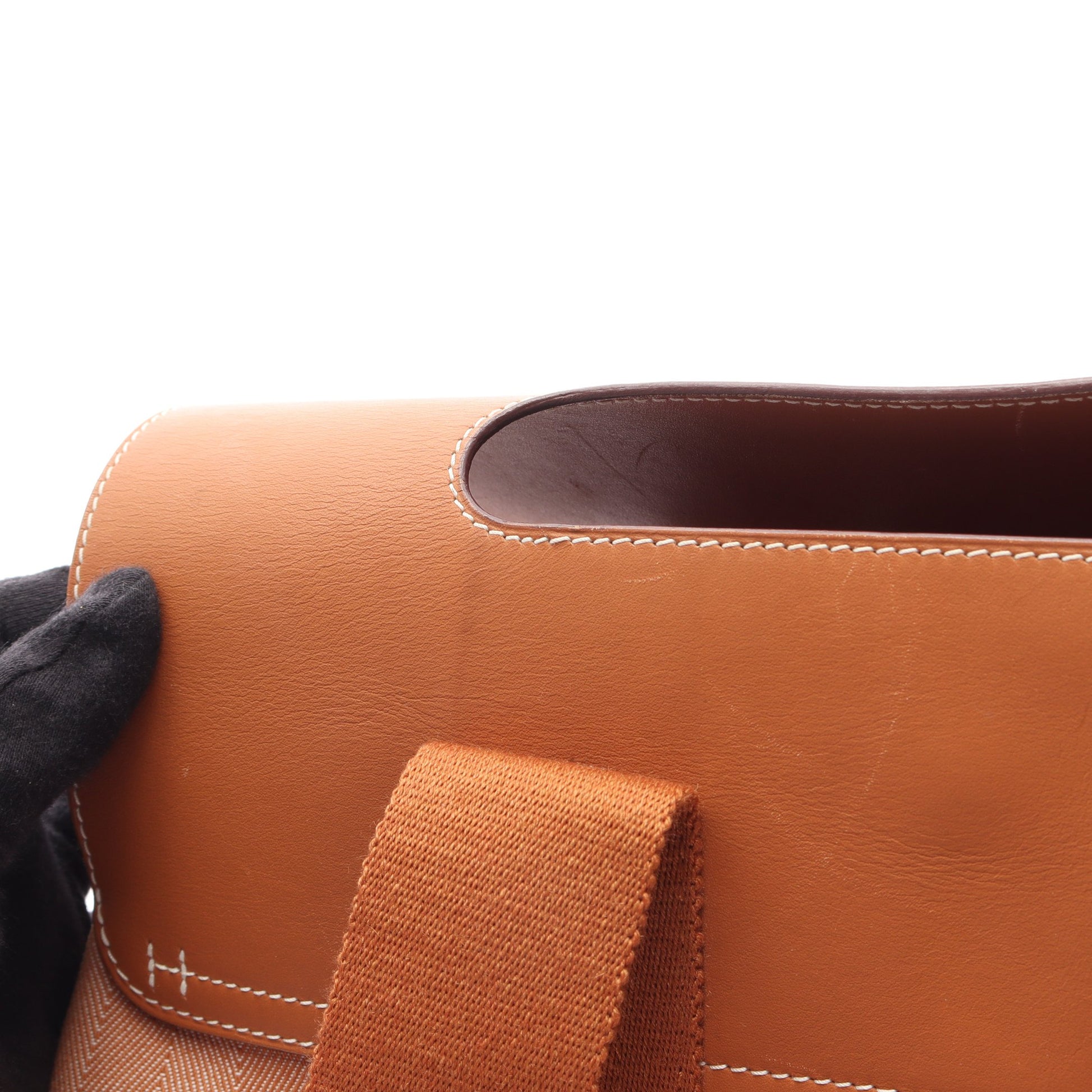 ヴァルパライソPM ゴールド ハンドバッグ トワルシェブロン ヴォースイフト ブラウン シルバー金具 エルメス バッグ HERMES