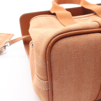 ヴァルパライソPM ゴールド ハンドバッグ トワルシェブロン ヴォースイフト ブラウン シルバー金具 エルメス バッグ HERMES