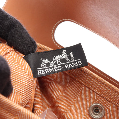ヴァルパライソPM ゴールド ハンドバッグ トワルシェブロン ヴォースイフト ブラウン シルバー金具 エルメス バッグ HERMES