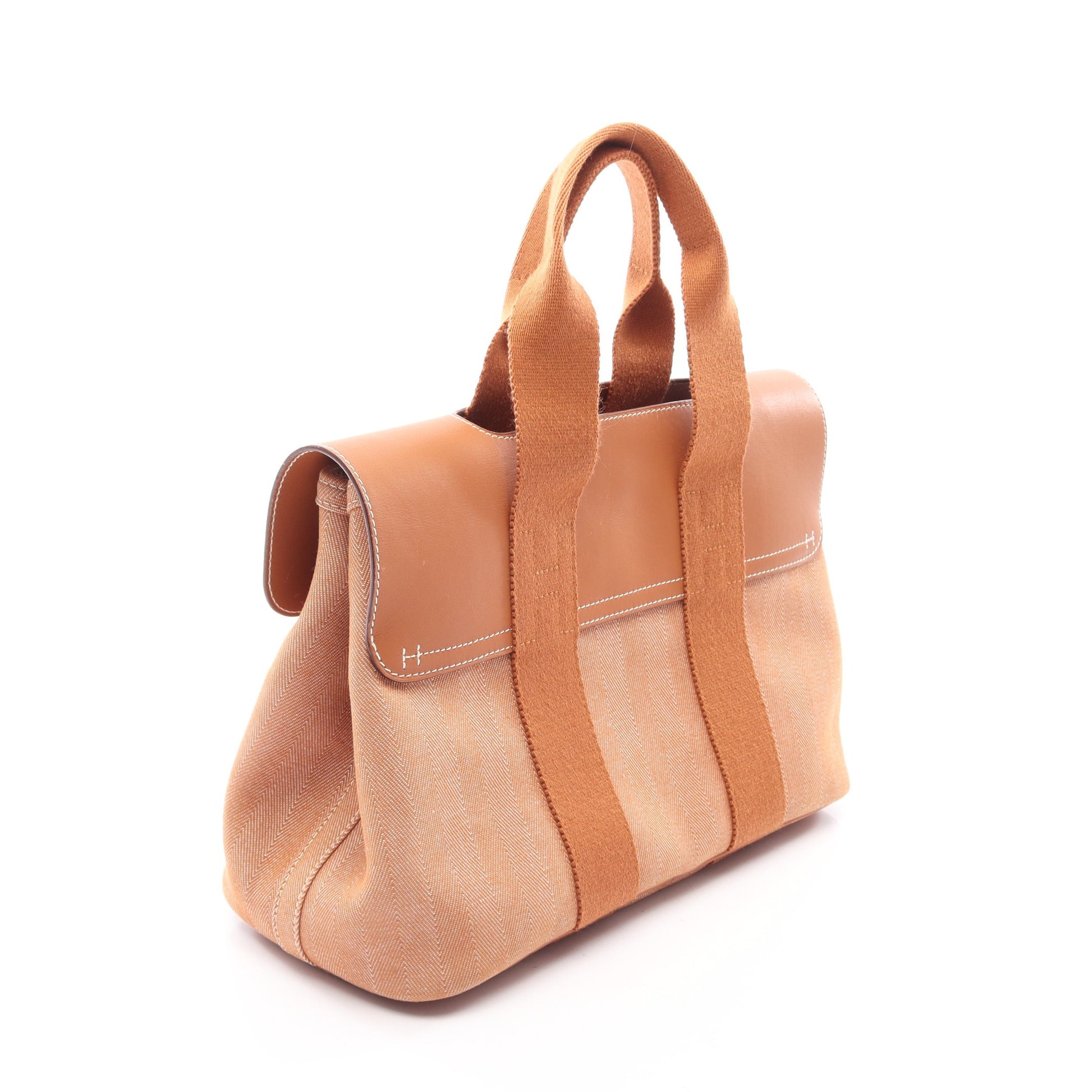 ヴァルパライソPM ゴールド ハンドバッグ トワルシェブロン ヴォースイフト ブラウン シルバー金具 エルメス バッグ HERMES