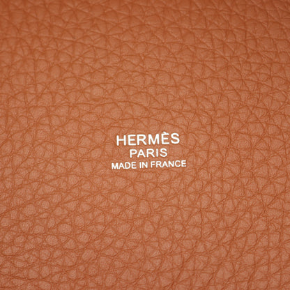 ピコタンロックPM ゴールド ハンドバッグ トリヨンクレマンス ブラウン シルバー金具 W刻印 エルメス バッグ HERMES