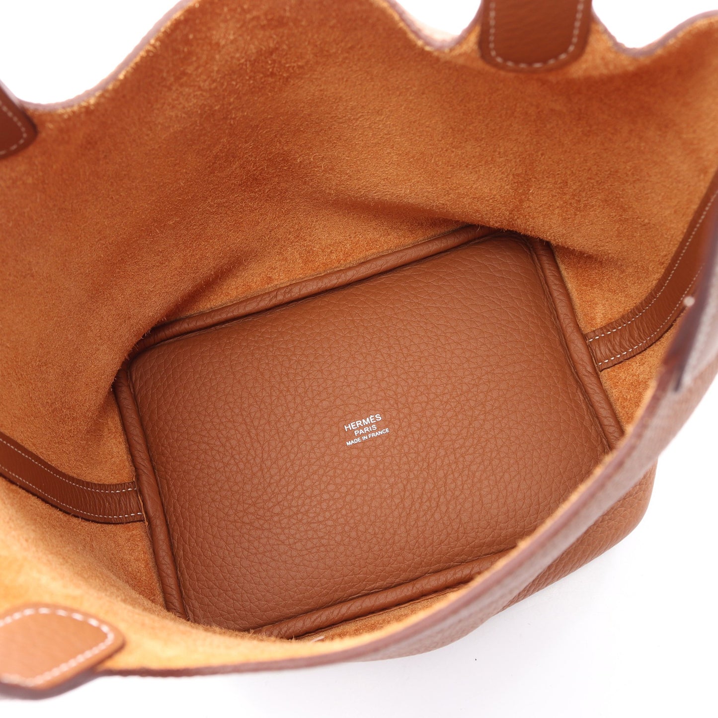 ピコタンロックPM ゴールド ハンドバッグ トリヨンクレマンス ブラウン シルバー金具 W刻印 エルメス バッグ HERMES