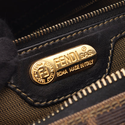 ズッカ 2WAY ミニボストンバッグ ハンドバッグ キャンバス レザー ブラウン ブラック フェンディ バッグ FENDI