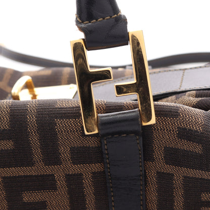 ズッカ 2WAY ミニボストンバッグ ハンドバッグ キャンバス レザー ブラウン ブラック フェンディ バッグ FENDI