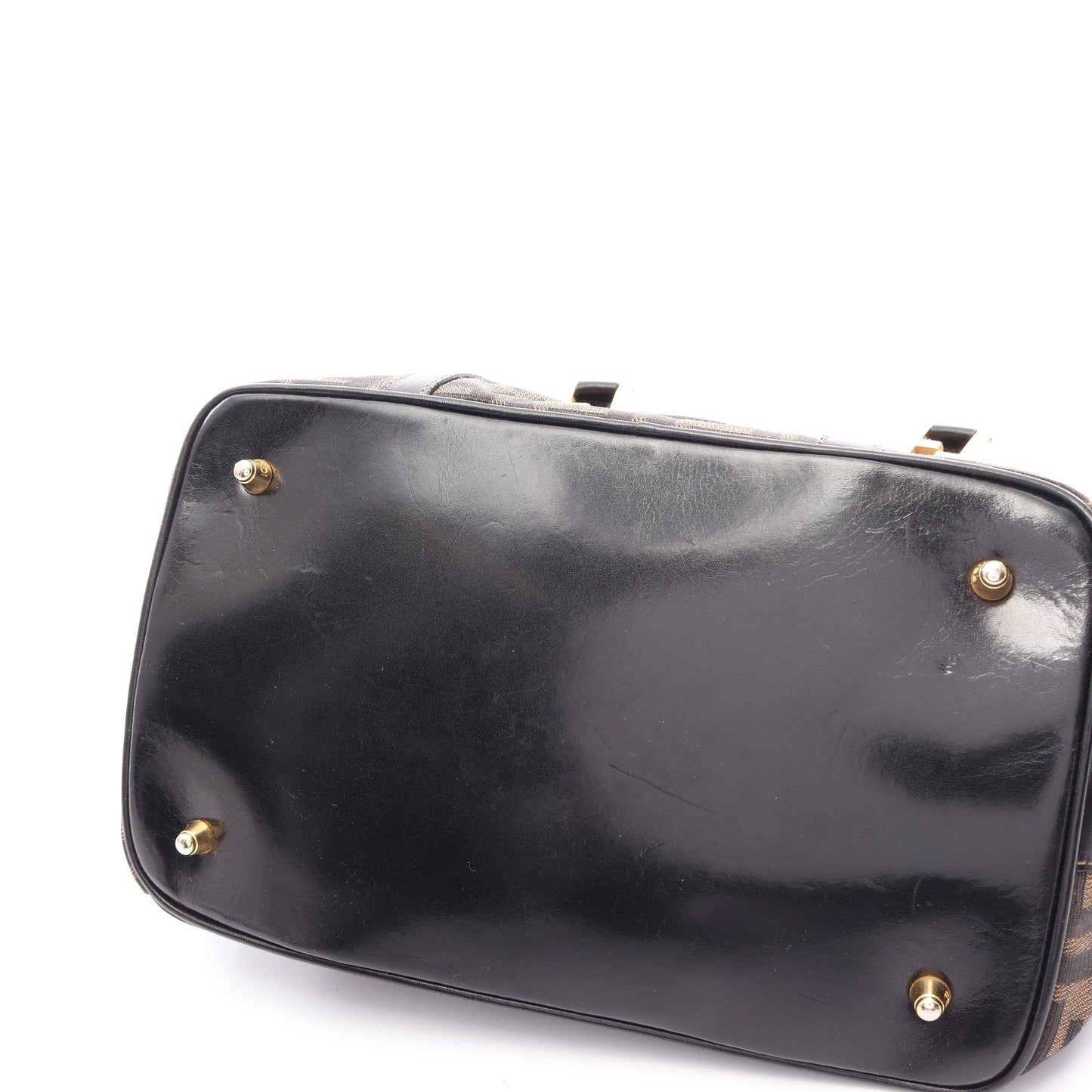 ズッカ 2WAY ミニボストンバッグ ハンドバッグ キャンバス レザー ブラウン ブラック フェンディ バッグ FENDI