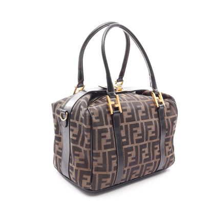 ズッカ 2WAY ミニボストンバッグ ハンドバッグ キャンバス レザー ブラウン ブラック フェンディ バッグ FENDI