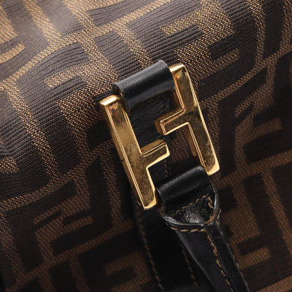 ズッカ 2WAY ミニボストンバッグ ハンドバッグ キャンバス レザー ブラウン ブラック フェンディ バッグ FENDI