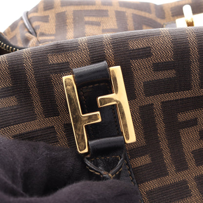 ズッカ 2WAY ミニボストンバッグ ハンドバッグ キャンバス レザー ブラウン ブラック フェンディ バッグ FENDI
