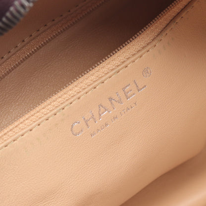 ラグジュアリーライン チェーンハンドバッグ レザー ダークブラウン シルバー金具 シャネル バッグ CHANEL