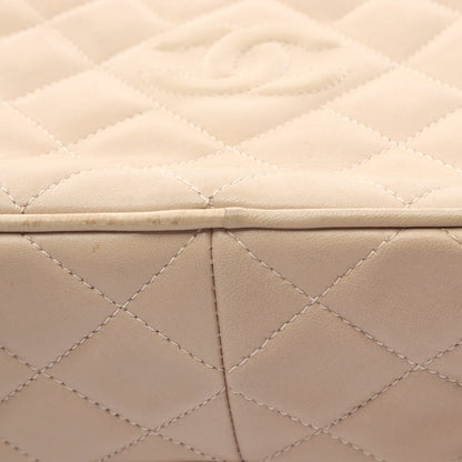 ココマーク ダイヤステッチ ショルダーバッグ ラムスキン ベージュ ゴールド金具 シャネル バッグ CHANEL