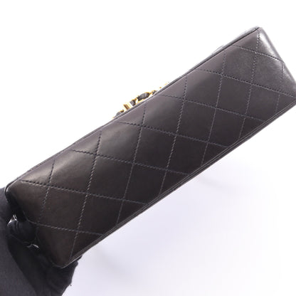 マトラッセ Wフラップ Wチェーンショルダーバッグ ラムスキン ブラック ゴールド金具 シャネル バッグ CHANEL
