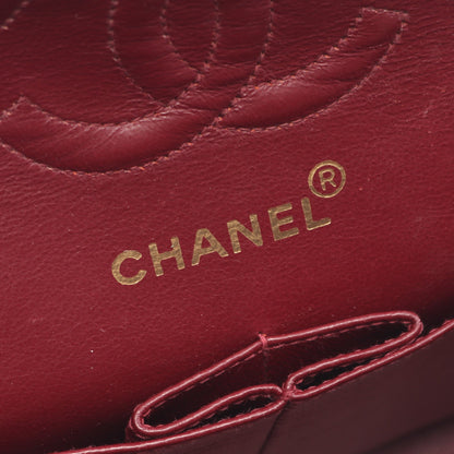 マトラッセ Wフラップ Wチェーンショルダーバッグ ラムスキン ブラック ゴールド金具 シャネル バッグ CHANEL
