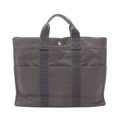 エールラインMM ハンドバッグ トートバッグ ナイロンキャンバス ダークグレー シルバー金具 エルメス バッグ HERMES