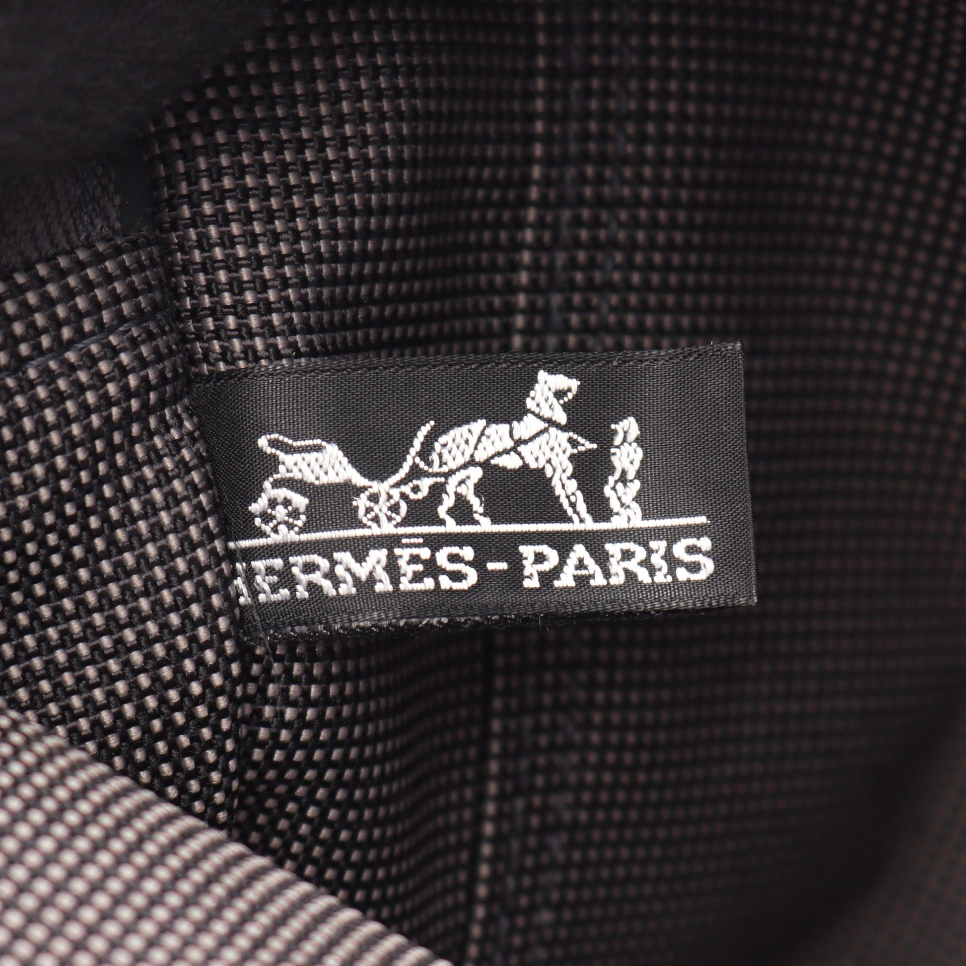 エールラインMM ハンドバッグ トートバッグ ナイロンキャンバス ダークグレー シルバー金具 エルメス バッグ HERMES
