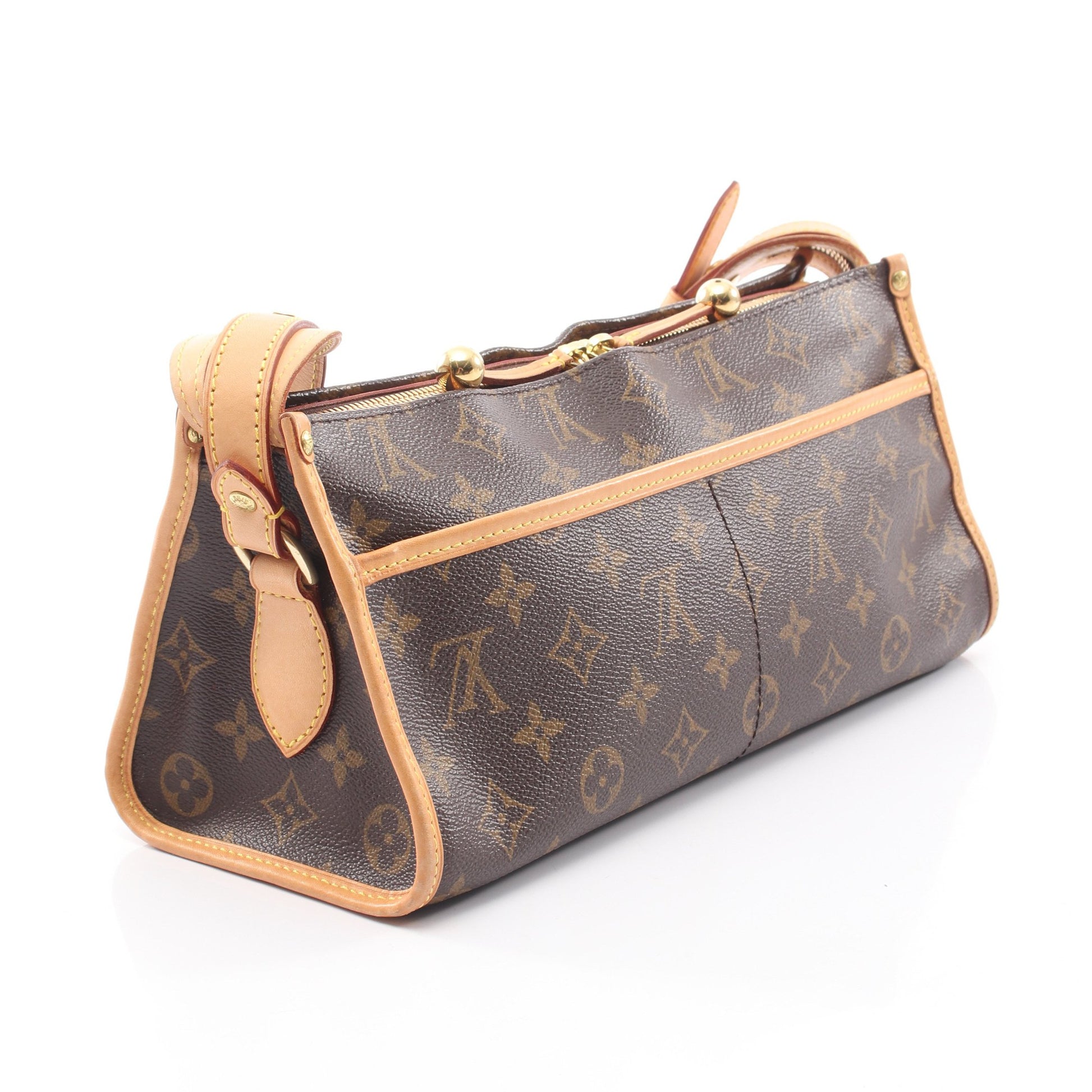 ポパンクール ロン モノグラム ショルダーバッグ PVC レザー ブラウン ルイヴィトン バッグ LOUIS VUITTON
