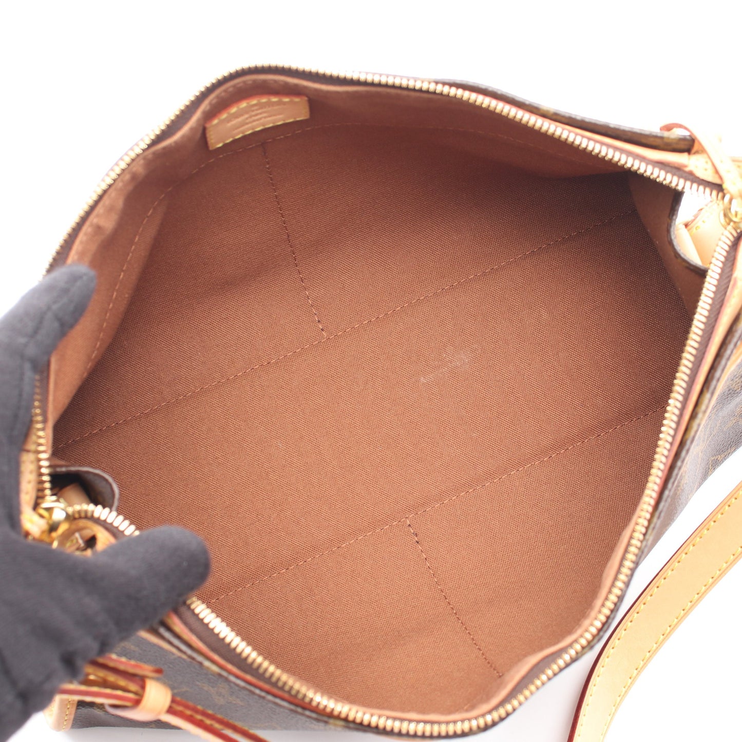 ポパンクール ロン モノグラム ショルダーバッグ PVC レザー ブラウン ルイヴィトン バッグ LOUIS VUITTON