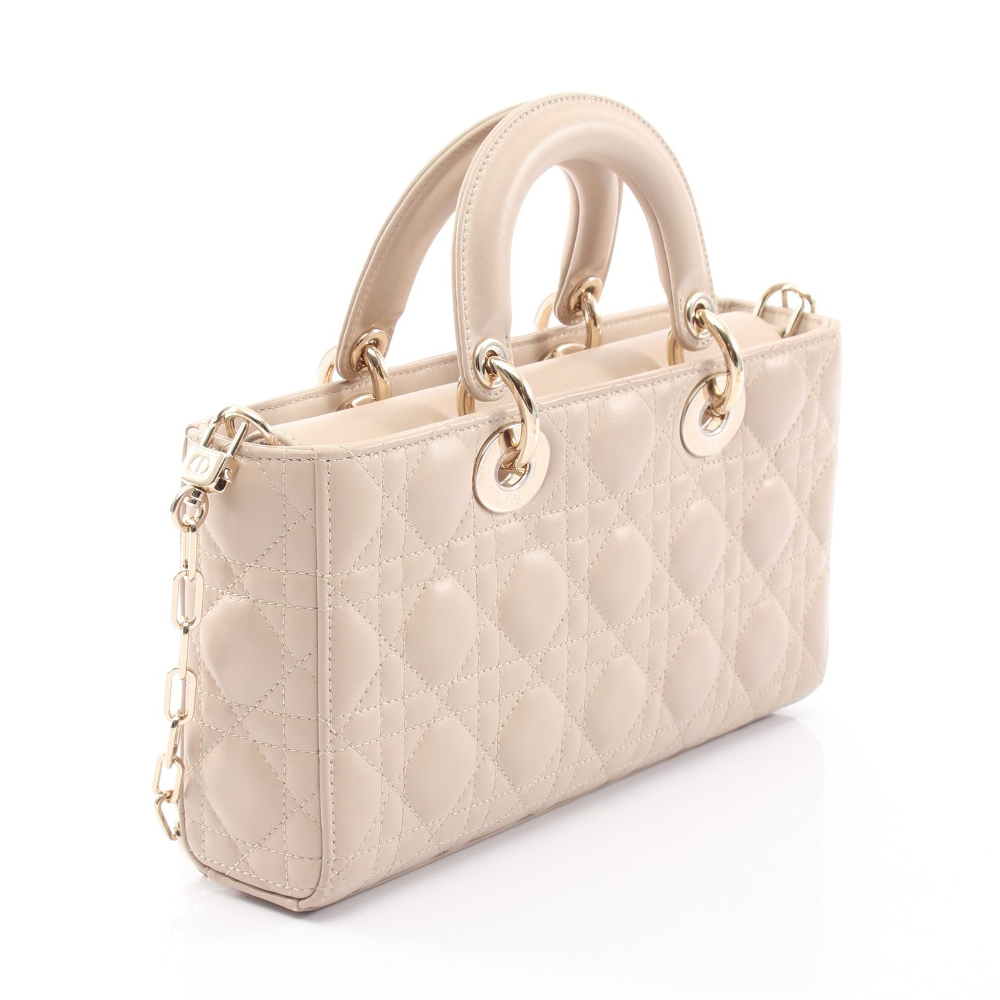 Lady D-Joy ミディアム カナージュ 2WAY ハンドバッグ レザー ベージュ クリスチャンディオール バッグ Christian Dior
