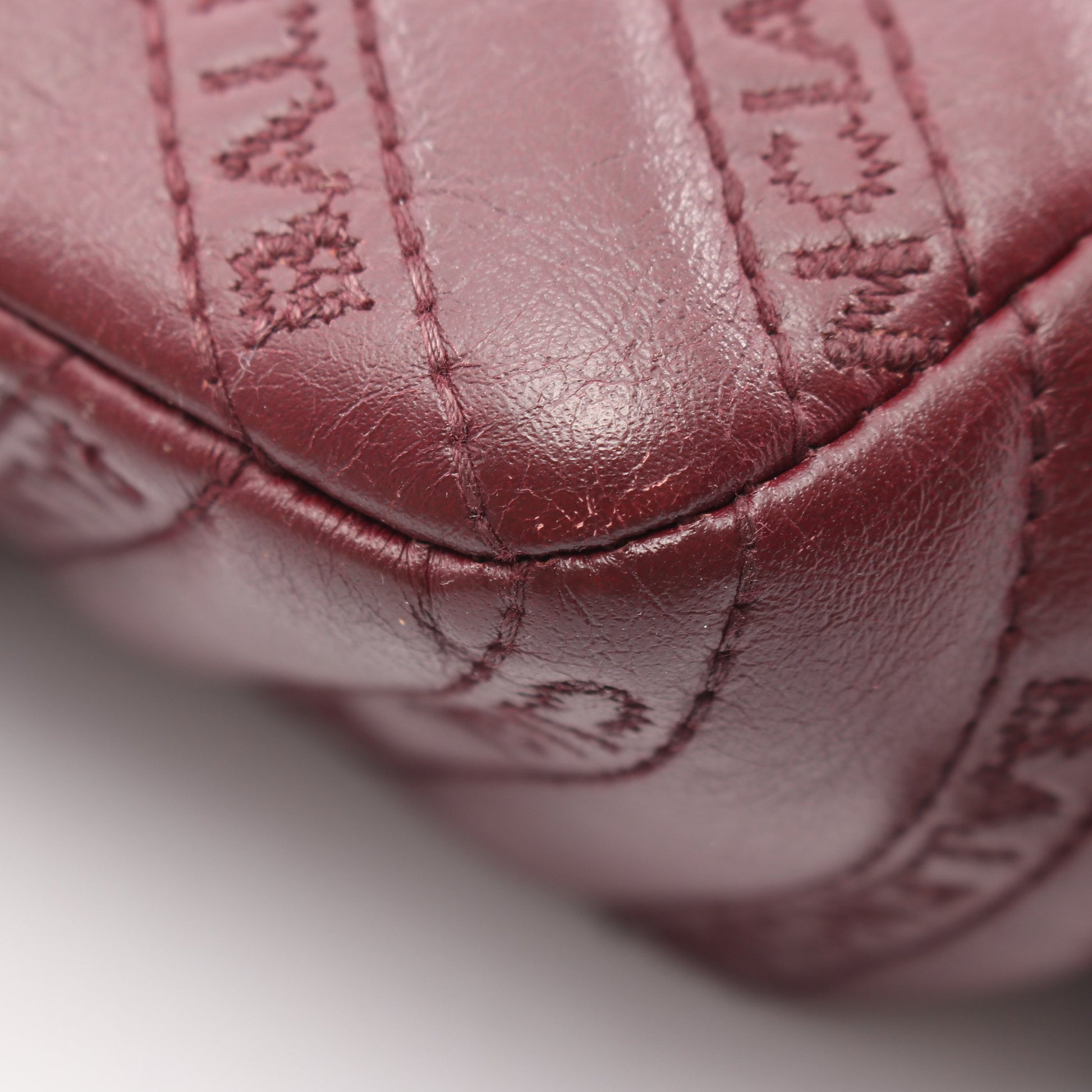 BBラウンド Wチェーンショルダーバッグ レザー ボルドー ボッテガヴェネタ バッグ BOTTEGA VENETA