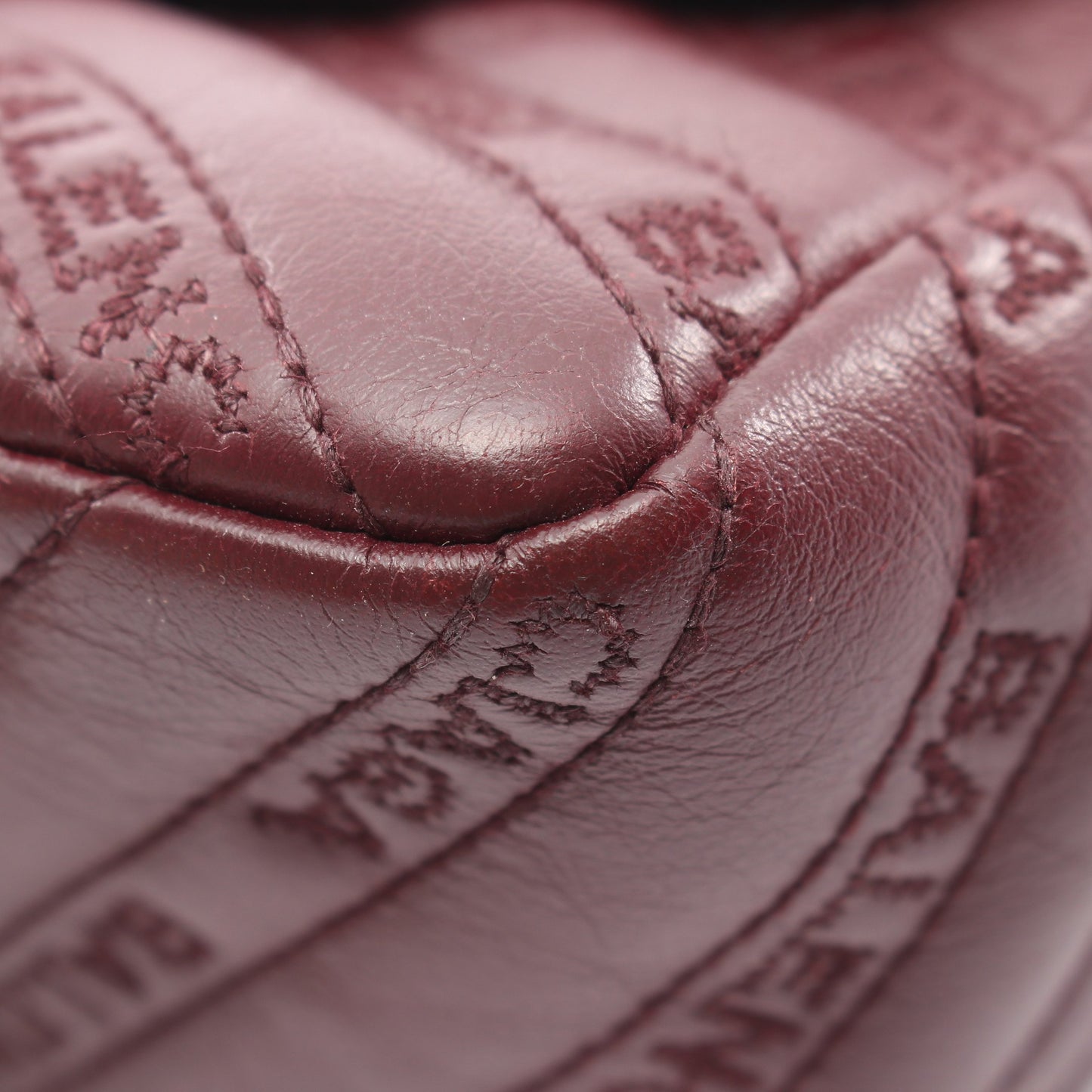 BBラウンド Wチェーンショルダーバッグ レザー ボルドー ボッテガヴェネタ バッグ BOTTEGA VENETA