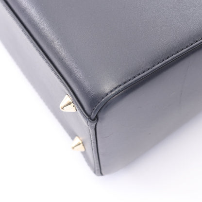 LADY DIOR レディディオール 2WAY ハンドバッグ レザー ネイビー ブルー ライトブルー クリスチャンディオール バッグ Christian Dior