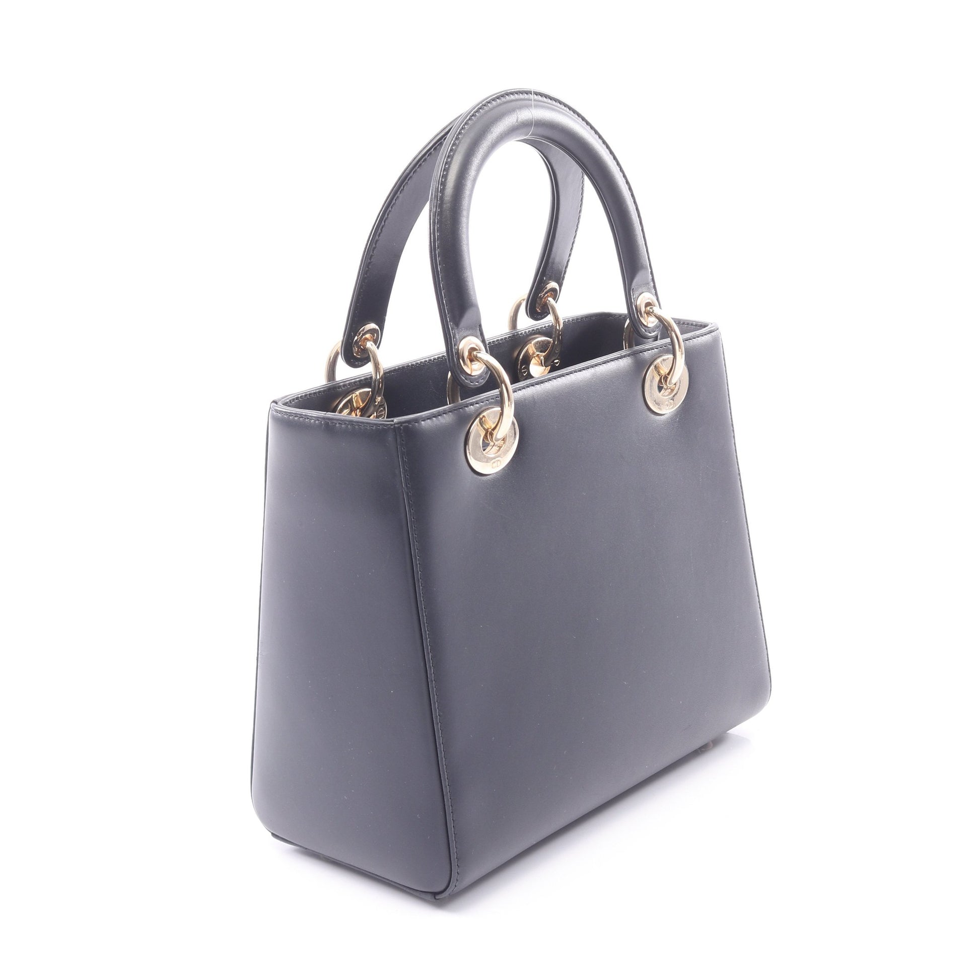 LADY DIOR レディディオール 2WAY ハンドバッグ レザー ネイビー ブルー ライトブルー クリスチャンディオール バッグ Christian Dior