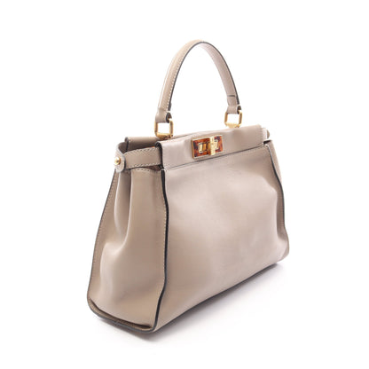 ピーカブー 2WAY ハンドバッグ レザー グレーベージュ フェンディ バッグ FENDI