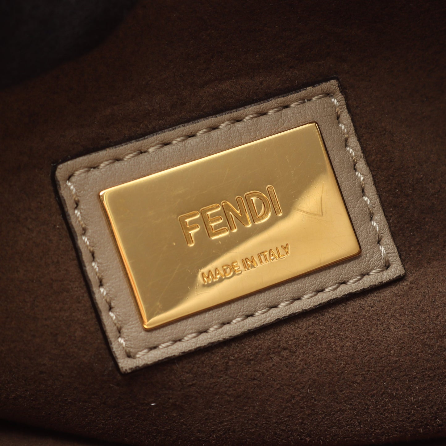 ピーカブー 2WAY ハンドバッグ レザー グレーベージュ フェンディ バッグ FENDI