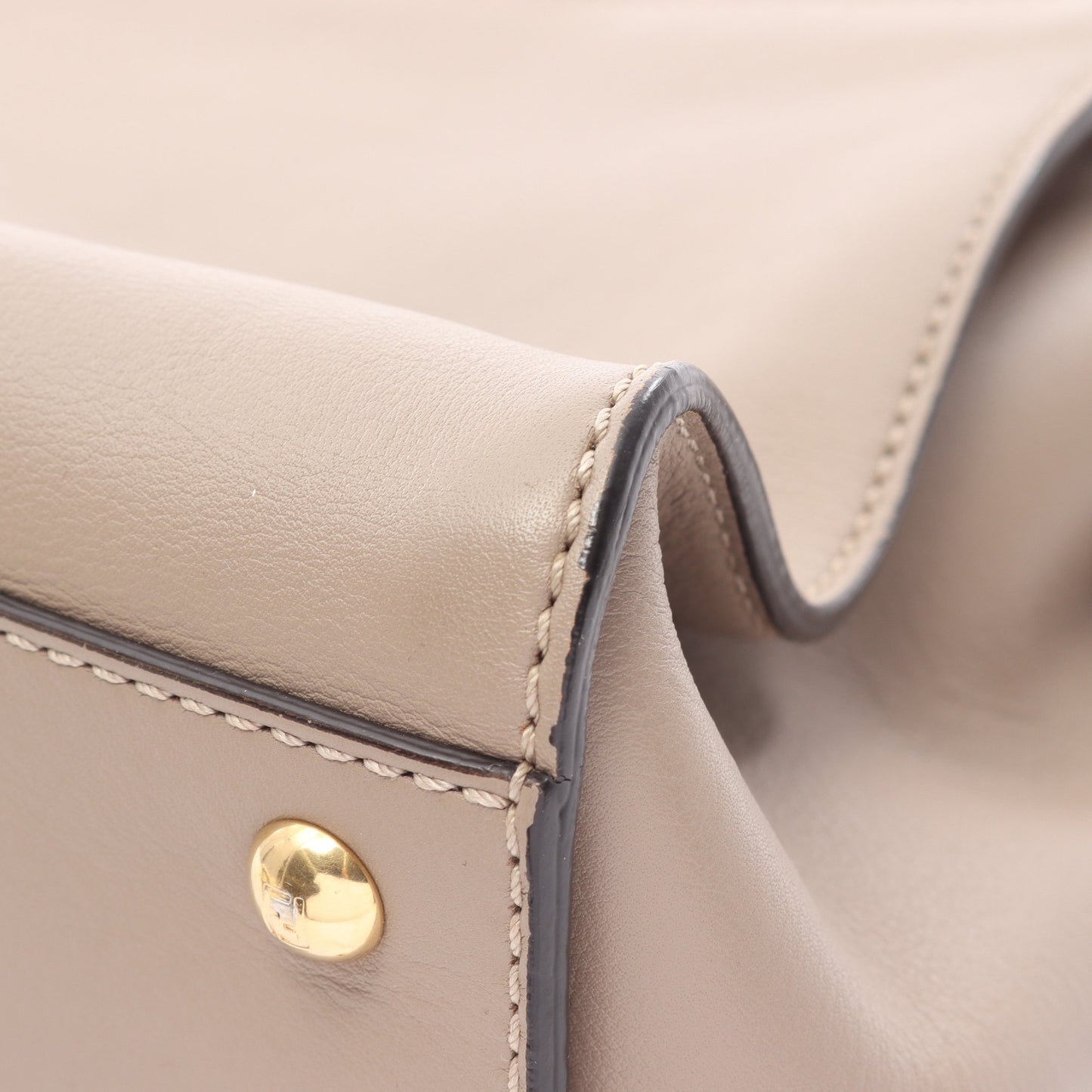 ピーカブー 2WAY ハンドバッグ レザー グレーベージュ フェンディ バッグ FENDI