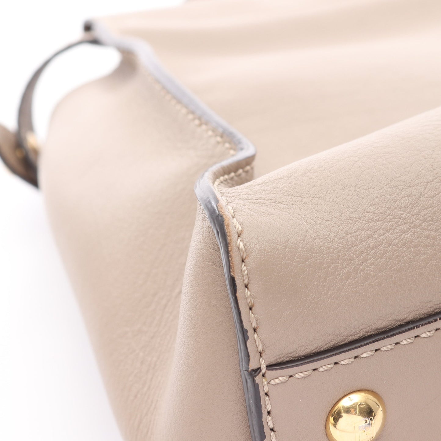 ピーカブー 2WAY ハンドバッグ レザー グレーベージュ フェンディ バッグ FENDI