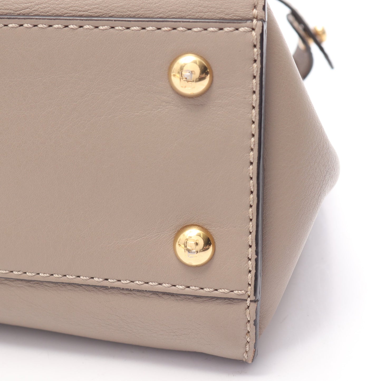 ピーカブー 2WAY ハンドバッグ レザー グレーベージュ フェンディ バッグ FENDI