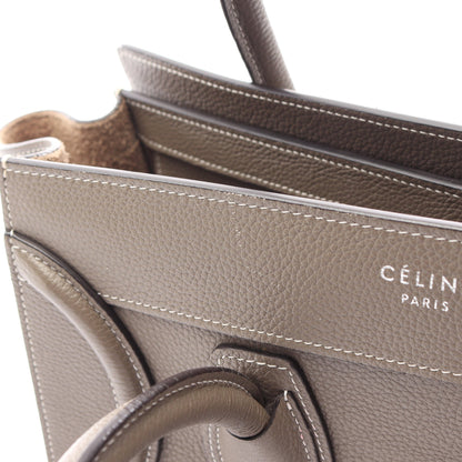 ラゲージ マイクロ ショッパー ハンドバッグ レザー グレーベージュ セリーヌ バッグ CELINE