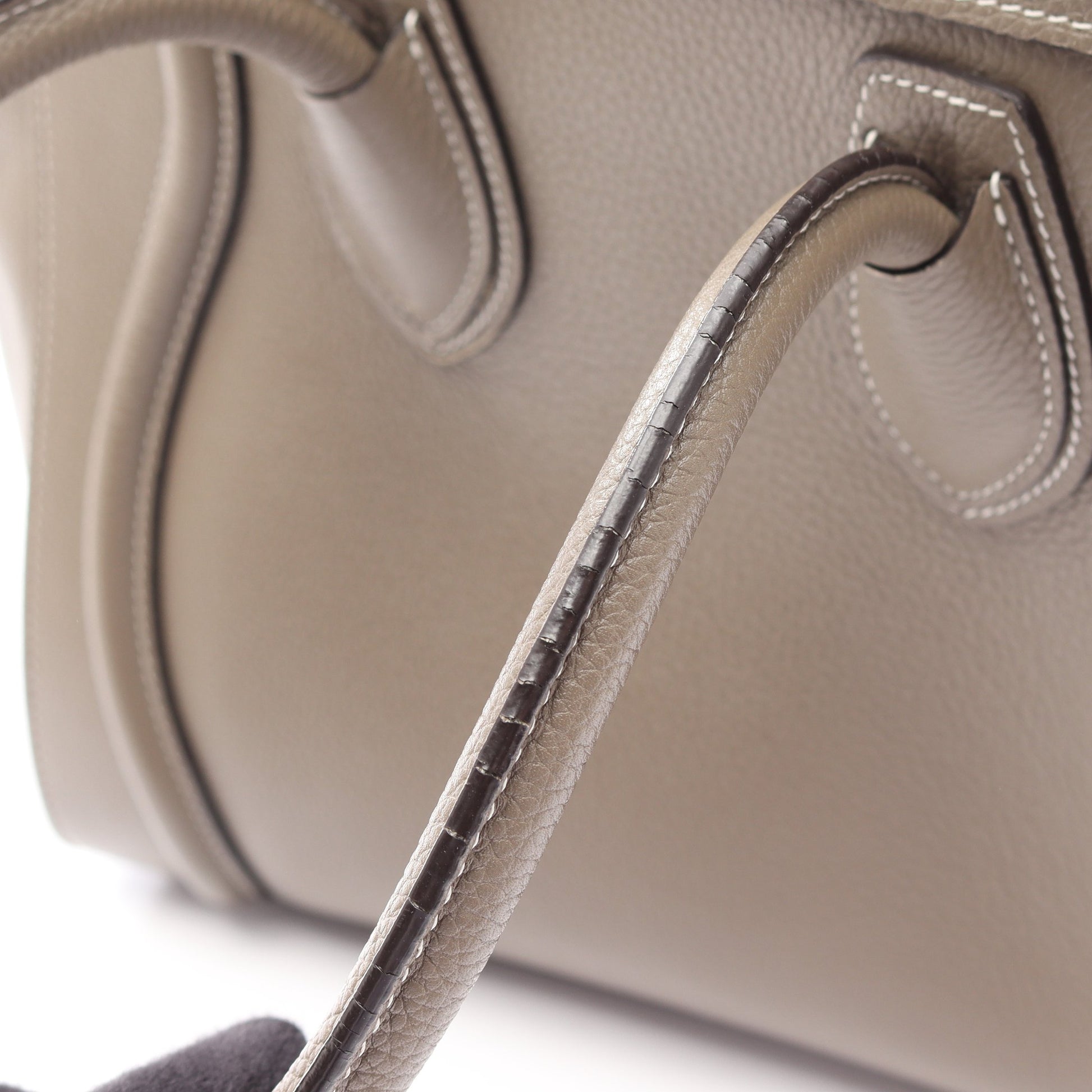 ラゲージ マイクロ ショッパー ハンドバッグ レザー グレーベージュ セリーヌ バッグ CELINE