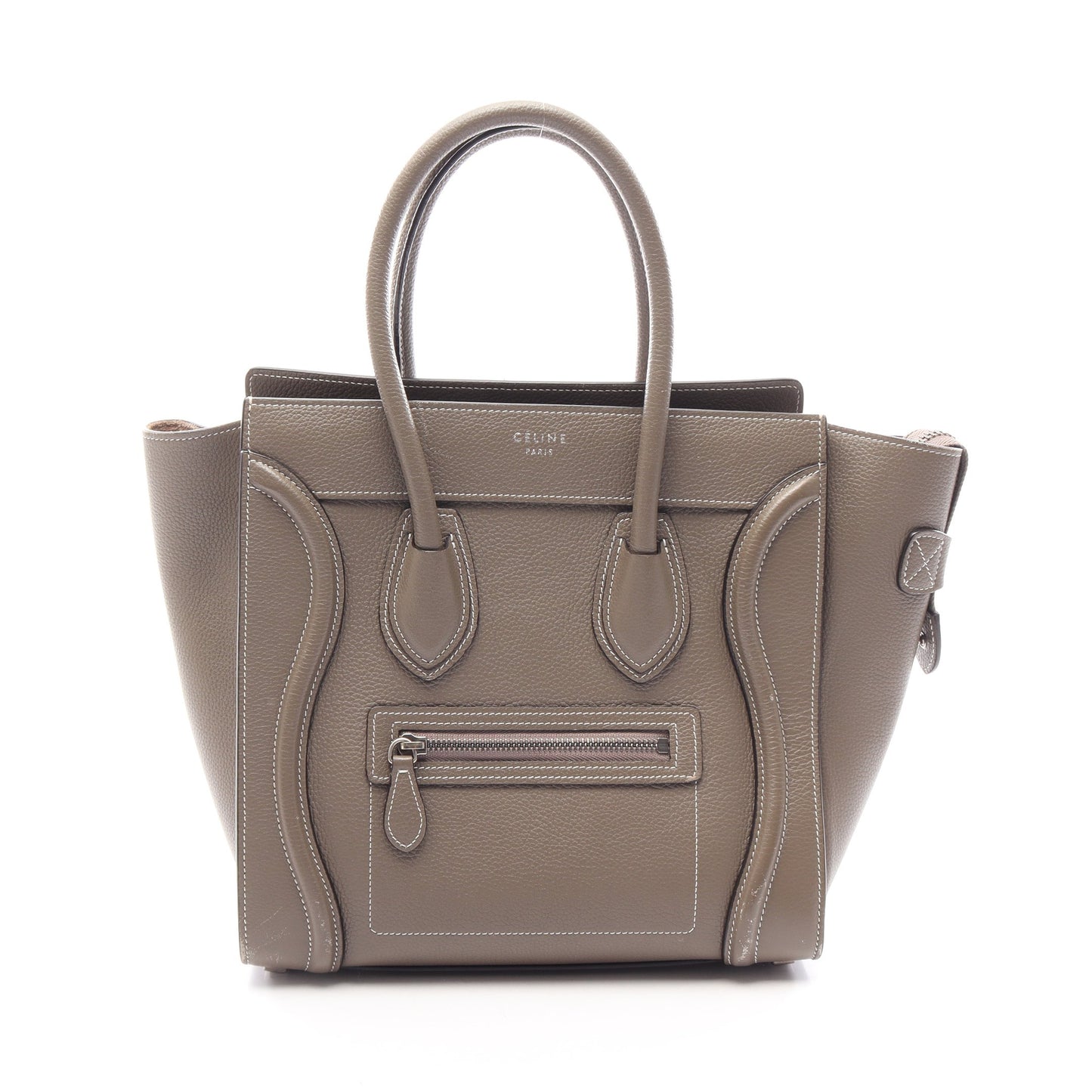 ラゲージ マイクロ ショッパー ハンドバッグ レザー グレーベージュ セリーヌ バッグ CELINE