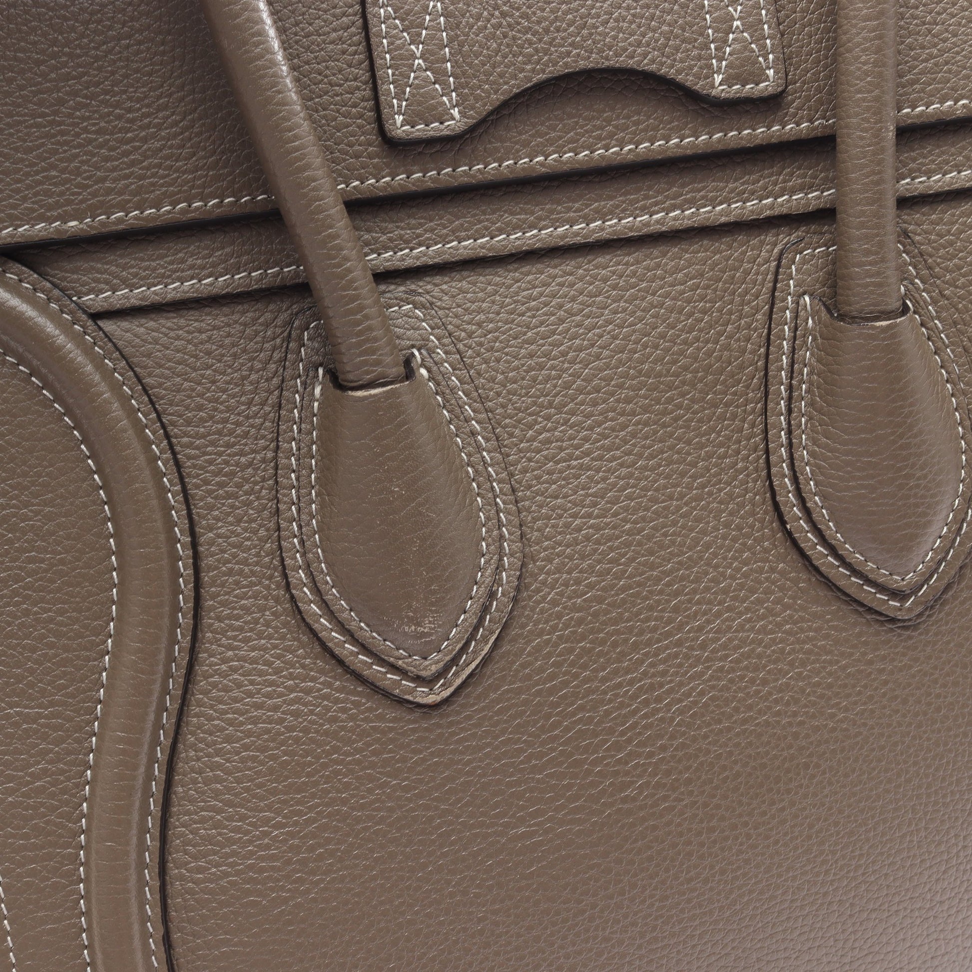 ラゲージ マイクロ ショッパー ハンドバッグ レザー グレーベージュ セリーヌ バッグ CELINE