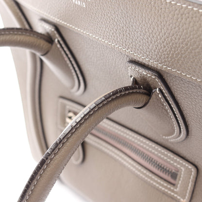 ラゲージ マイクロ ショッパー ハンドバッグ レザー グレーベージュ セリーヌ バッグ CELINE