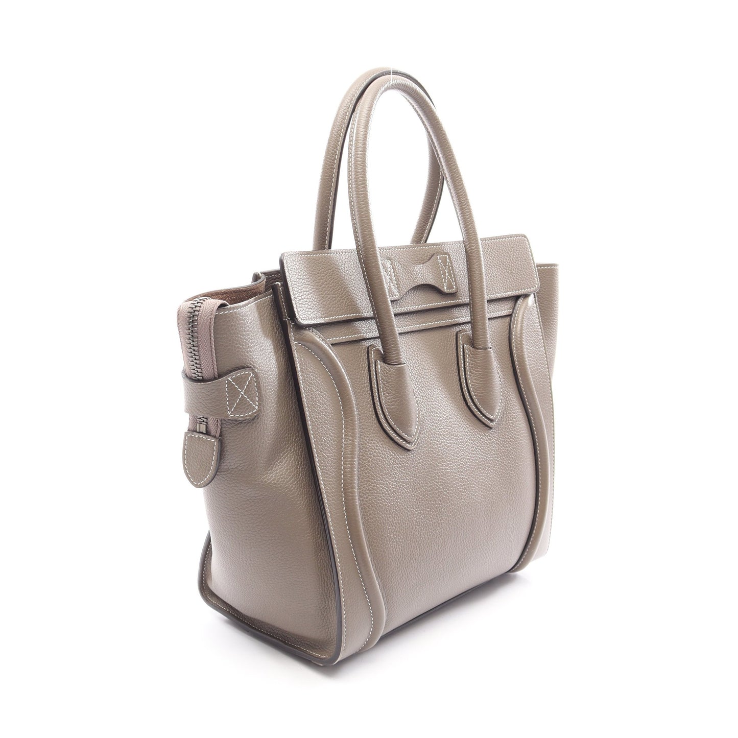 ラゲージ マイクロ ショッパー ハンドバッグ レザー グレーベージュ セリーヌ バッグ CELINE