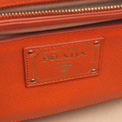ハンドバッグ トートバッグ キャンバス サフィアーノレザー ベージュ オレンジ プラダ バッグ PRADA