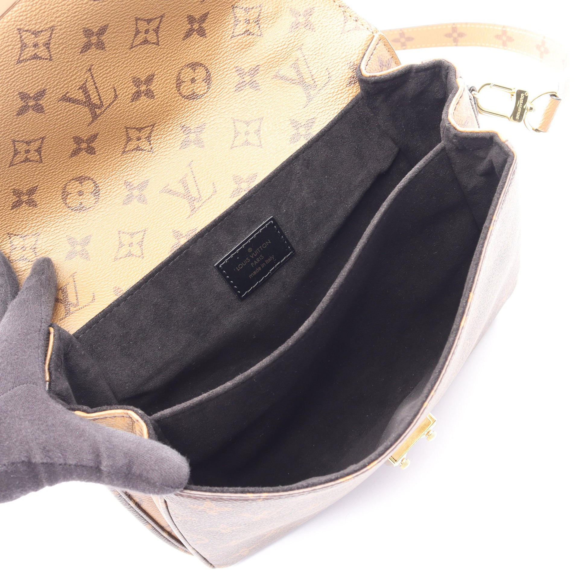 ポシェット メティス MM モノグラムリバース 2WAY ハンドバッグ PVC レザー ブラウン ブラック ルイヴィトン バッグ LOUIS VUITTON
