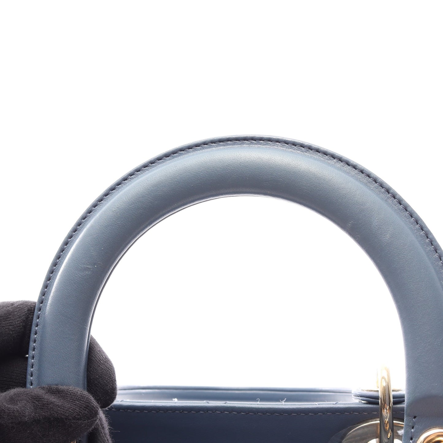 LADY DIOR レディディオール ミディアム カナージュ 2WAY ハンドバッグ レザー ブルー クリスチャンディオール バッグ Christian Dior