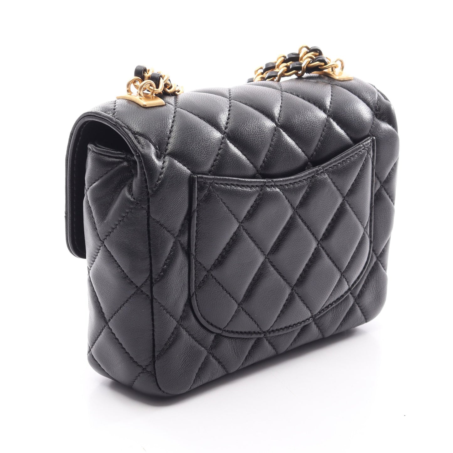 ミニマトラッセ チェーンショルダーバッグ ラムスキン ブラック ゴールド金具 シャネル バッグ CHANEL
