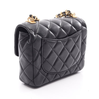 ミニマトラッセ チェーンショルダーバッグ ラムスキン ブラック ゴールド金具 シャネル バッグ CHANEL